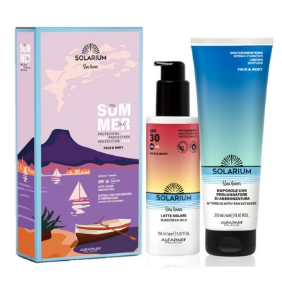 Solarium My Summer Duo- Spf50+ Lait Solaire Peaux Sensibles + Après-soleil Avec Prolongateur De Bronzage 